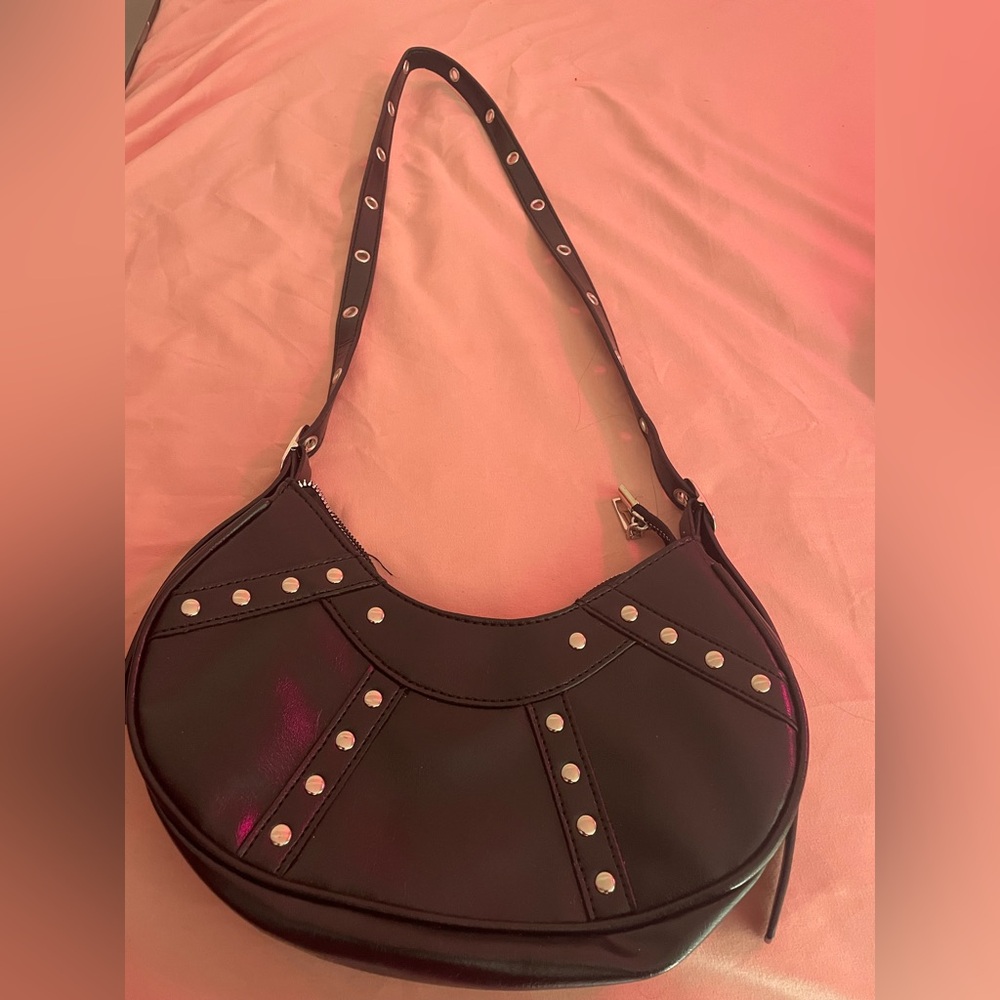 Studded Black Shoulder Bag